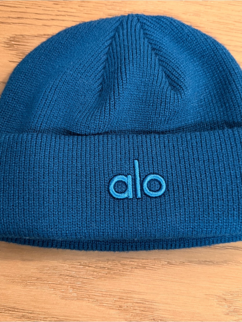 ALO Yoga Teal Knit Cuffed Beanie